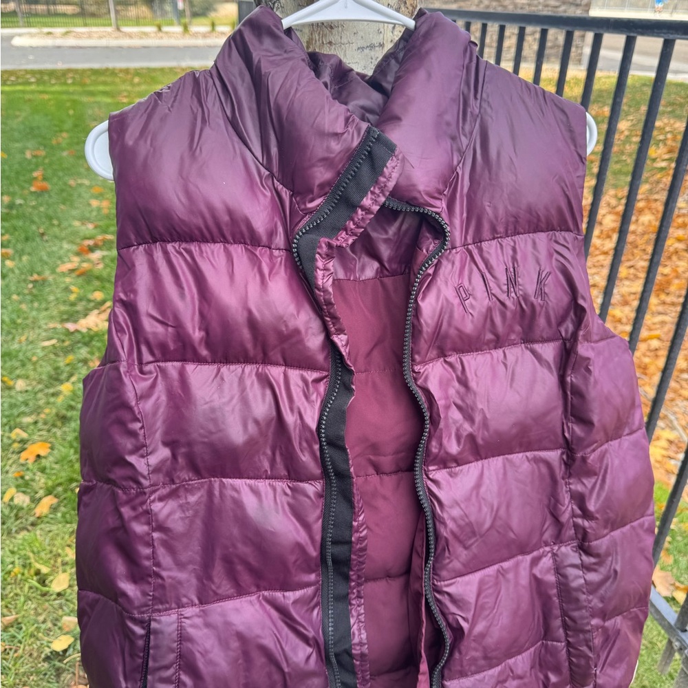 PINK Victoria's Secret Maroon Puffer Vest